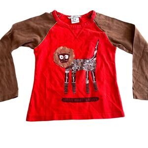 Little Marc Jacobs boys orange brown graphic long sleeve top size 3